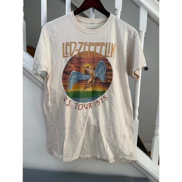 led zeppelin Other - Led Zeppelin US Tour 1975 Graphic T-Shirt Cream Mens Medium Official Licensed